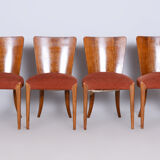 Set of Four Original ArtDeco Beech Chairs, Halabala, UP Zavody, Czechia, 1940s