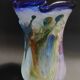 Vintage blown glass vase, Moorish art glassware, 20th century