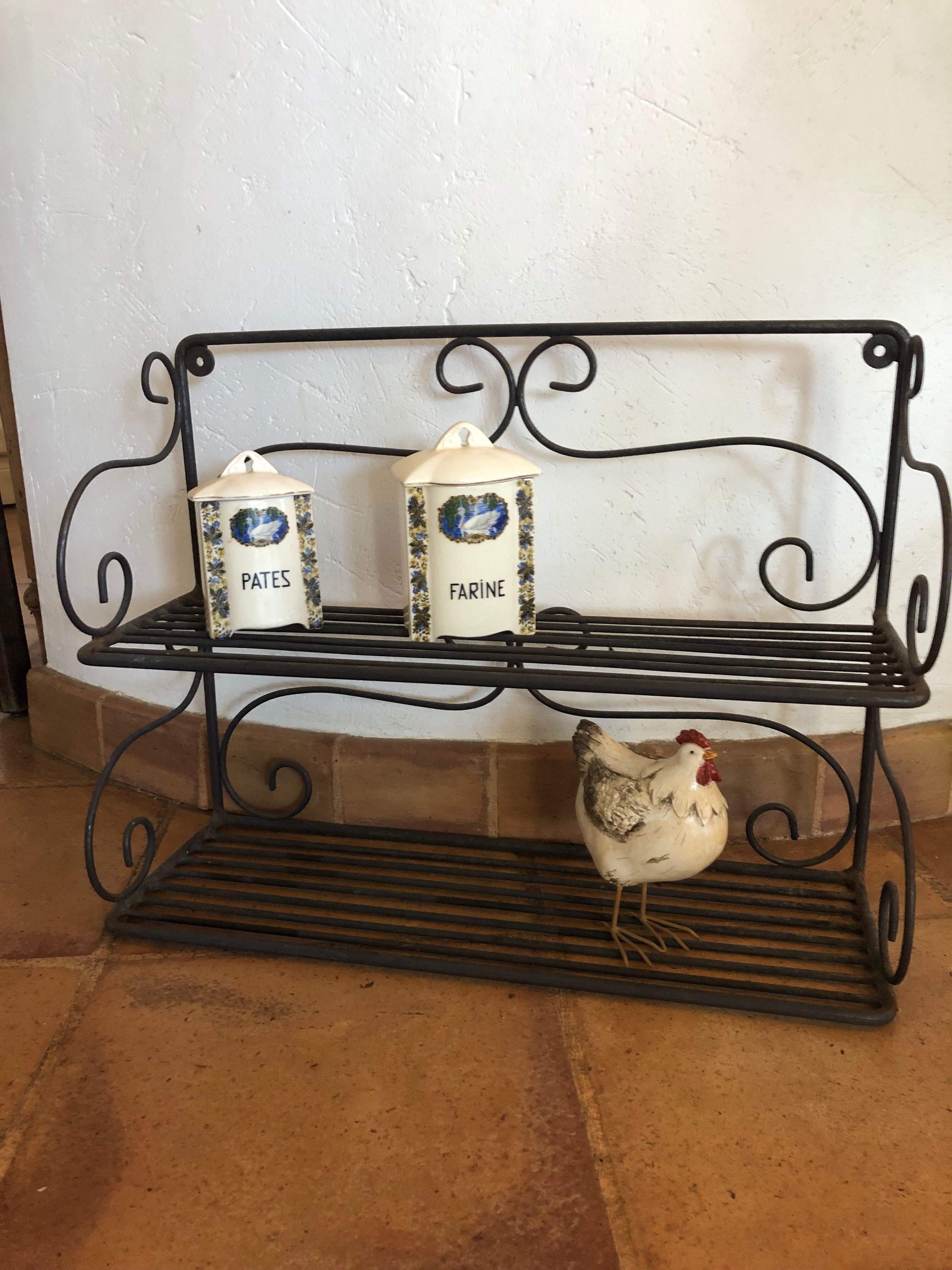 Massive forged iron shelf