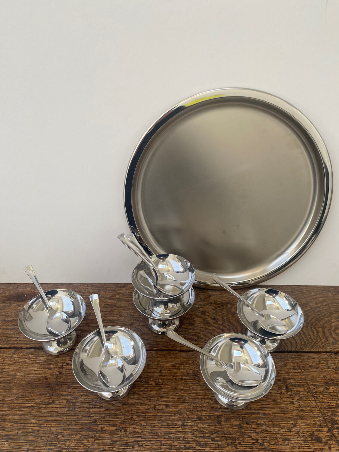 Stainless steel ice cream cup service