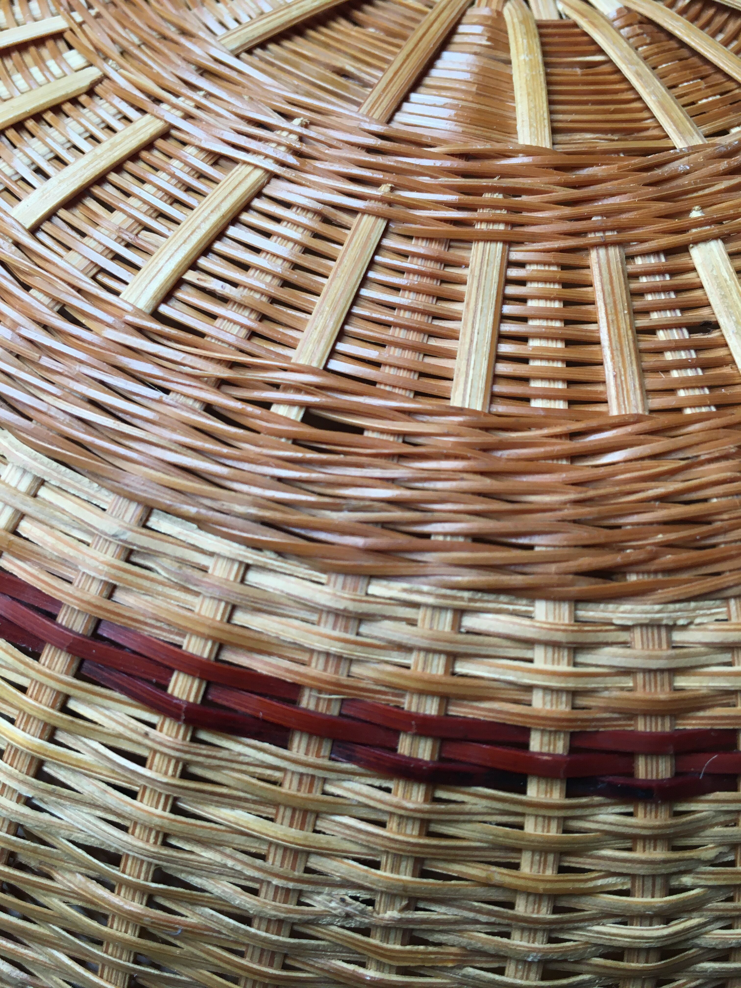 Lot of 3 bamboo lidbaskets