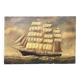 Large old oil painting of a ship