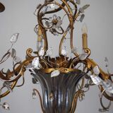 Flower Leaf Chandelier in gilded iron by Giovanni Banci