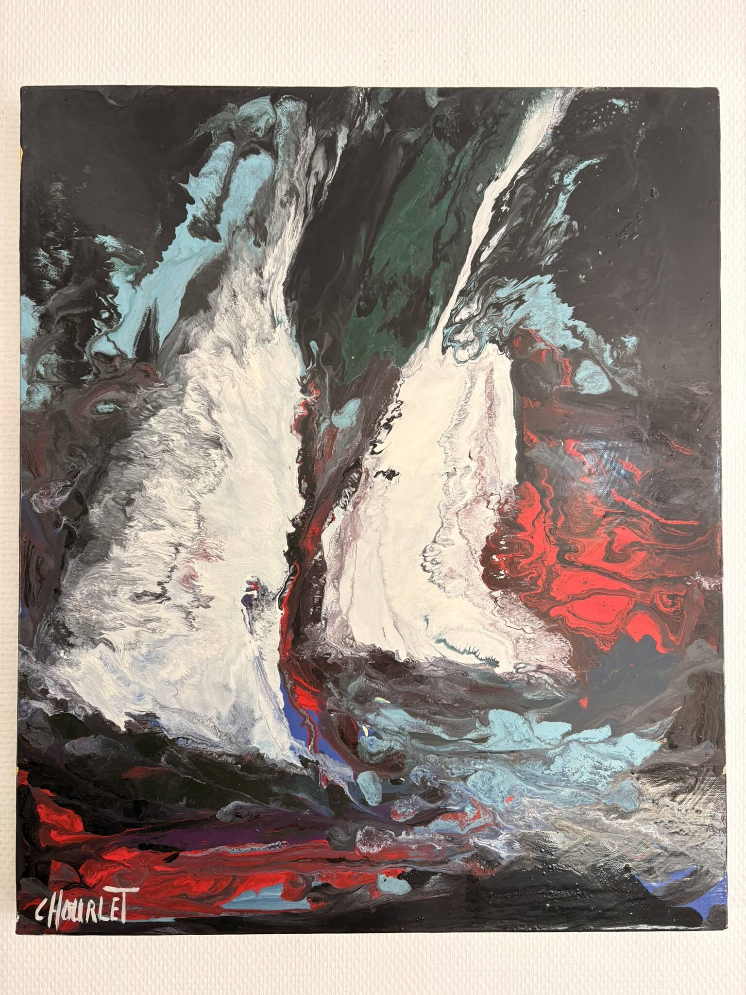 Ancien tableau, huile sur toile contemporaine Cécile Chourlet