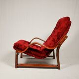 Scandinavian set of armchair and stool , 1960
