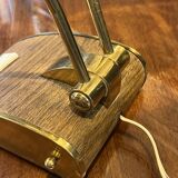 Table or desk lamp (gold & brown) JUMO, modernist design, ca 1945