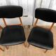 Set of 4 Scandinavian teak and black skai chairs