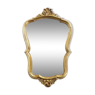 Baroque style gilded wood mirror.