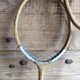 Duo of 2 old wooden badminton rackets