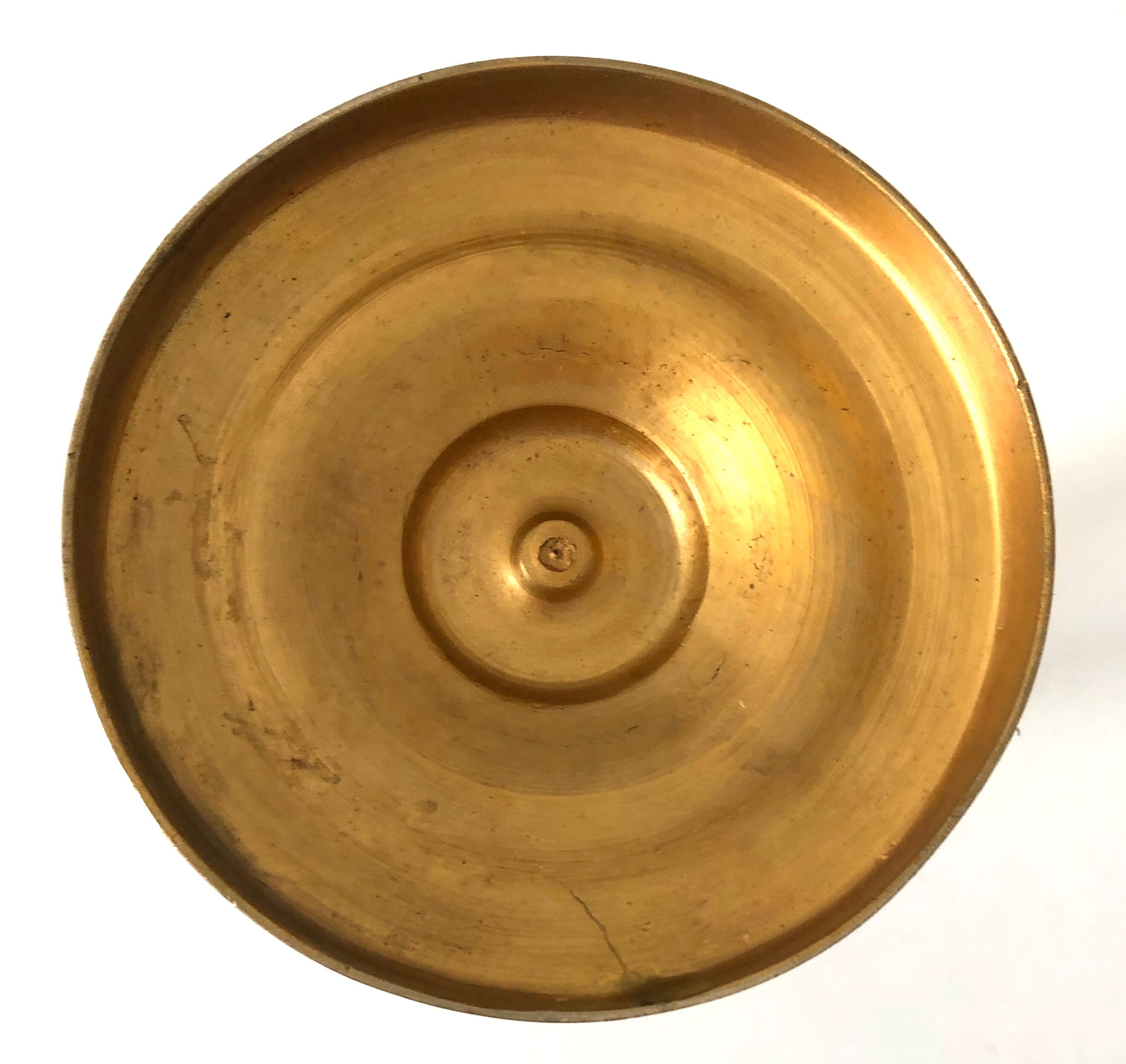 Old golden brass candle holder