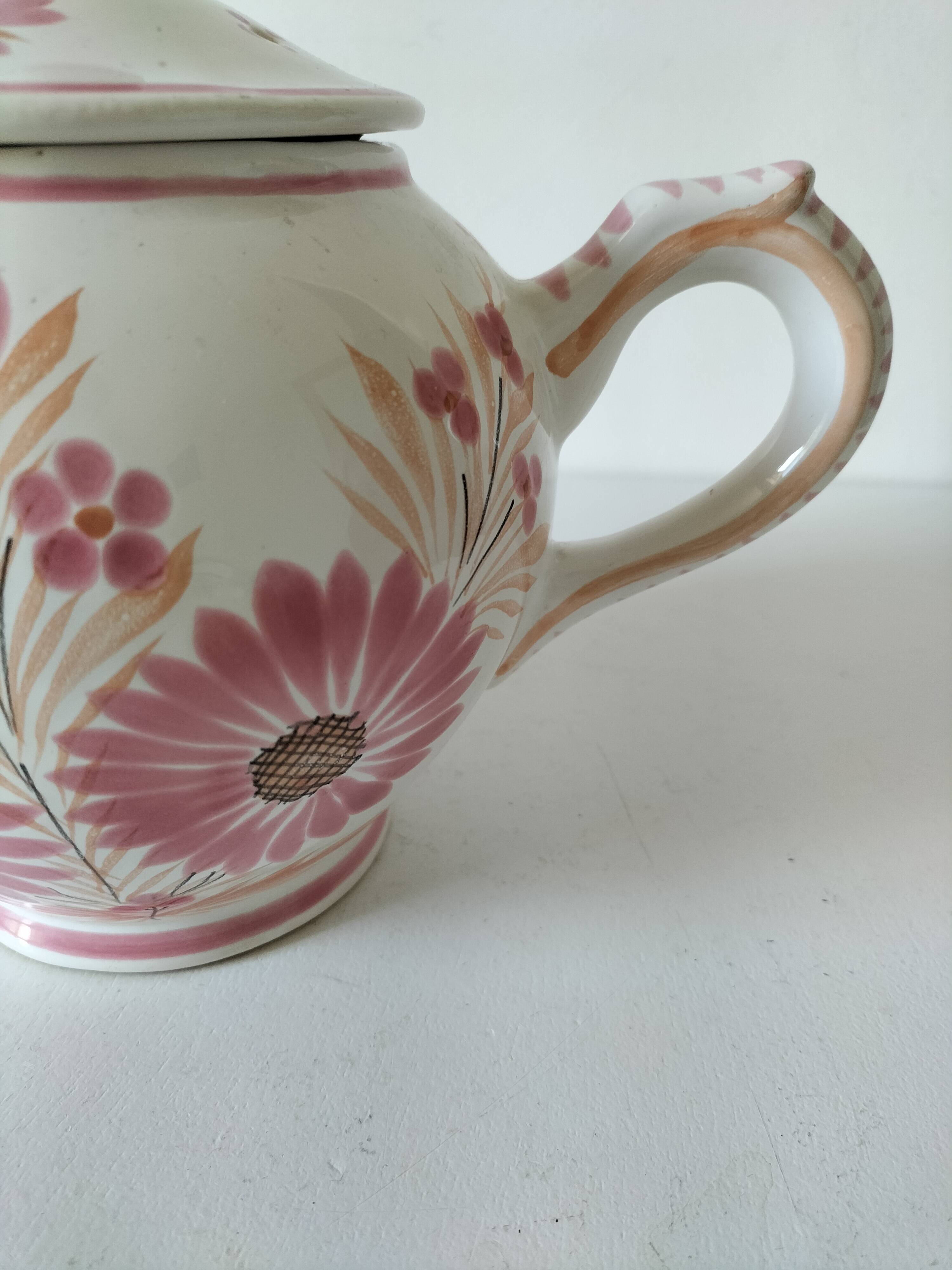 Henriot Quimper pink teapot