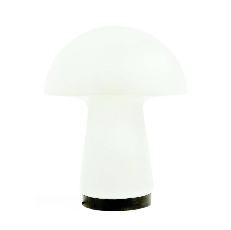 Large Space Age Mushroom Opaline Glass Table Lamp from Limburg, 1960s/1970s