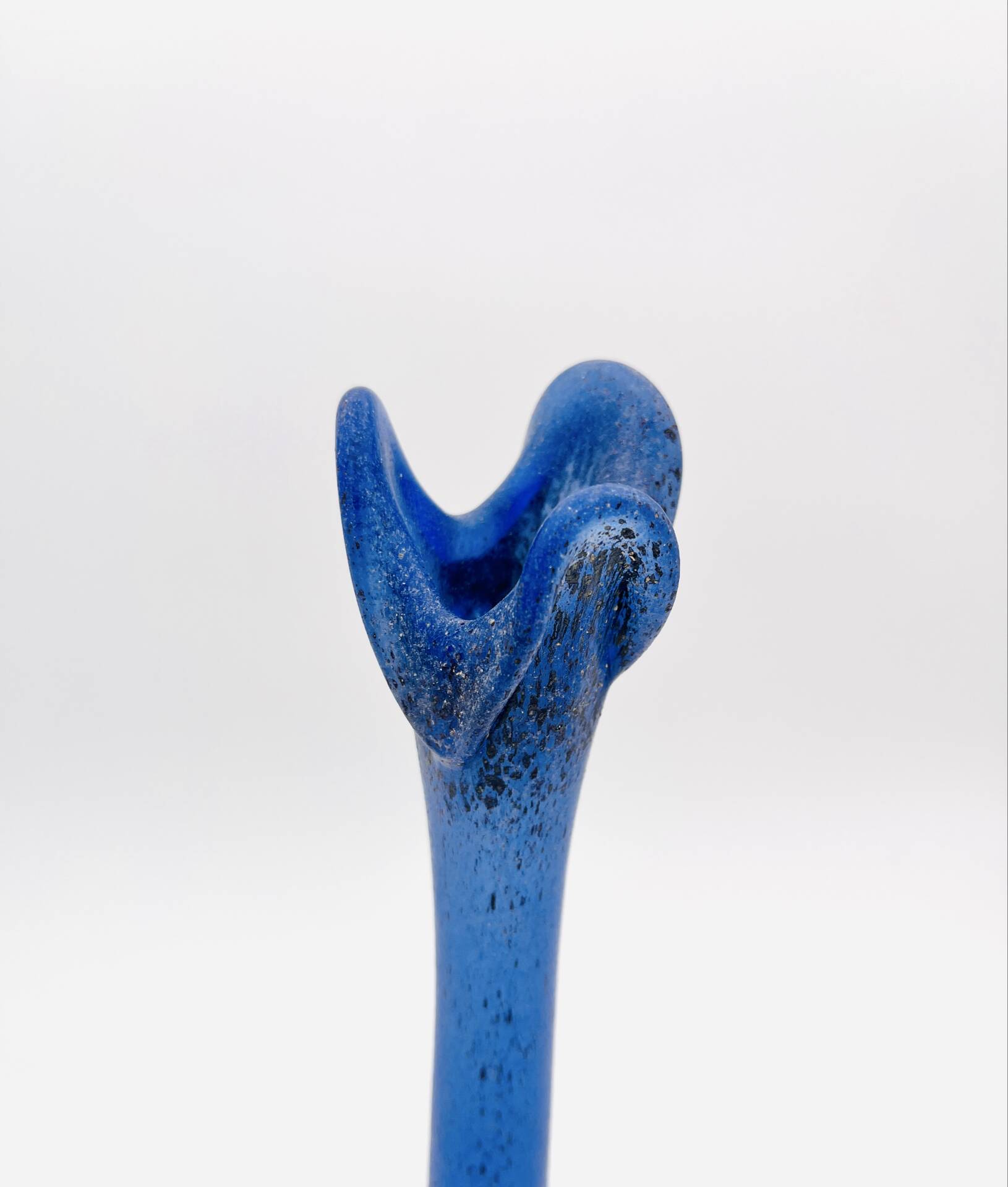 Murano Soliflore Vase V Nason C Cobalt Blue Frosted 38cm Label