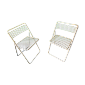 Série de 2 chaises pliables signée Ému Italien
