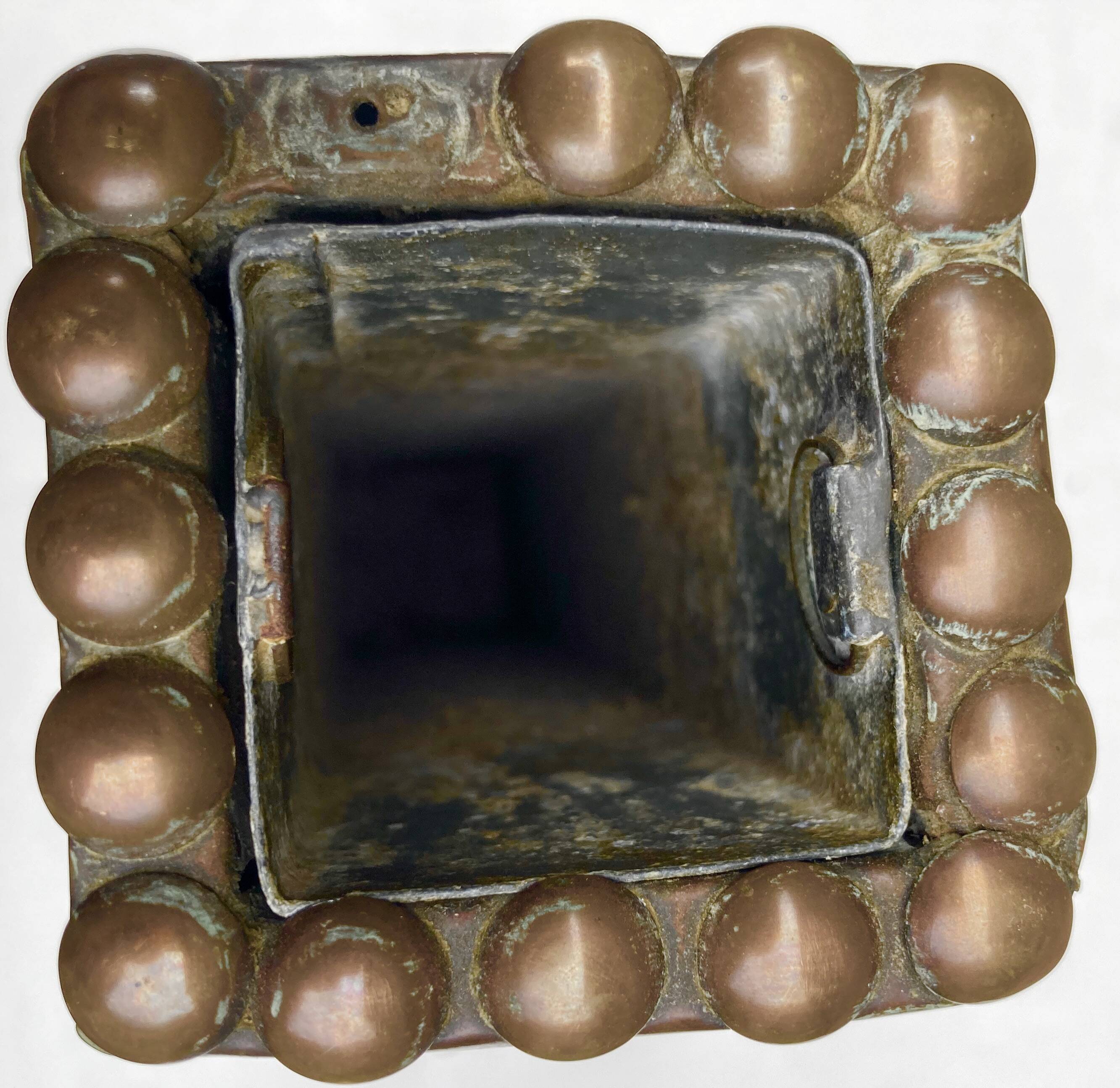 Embossed metal vase by alfred daguet, 1900 art nouveau period