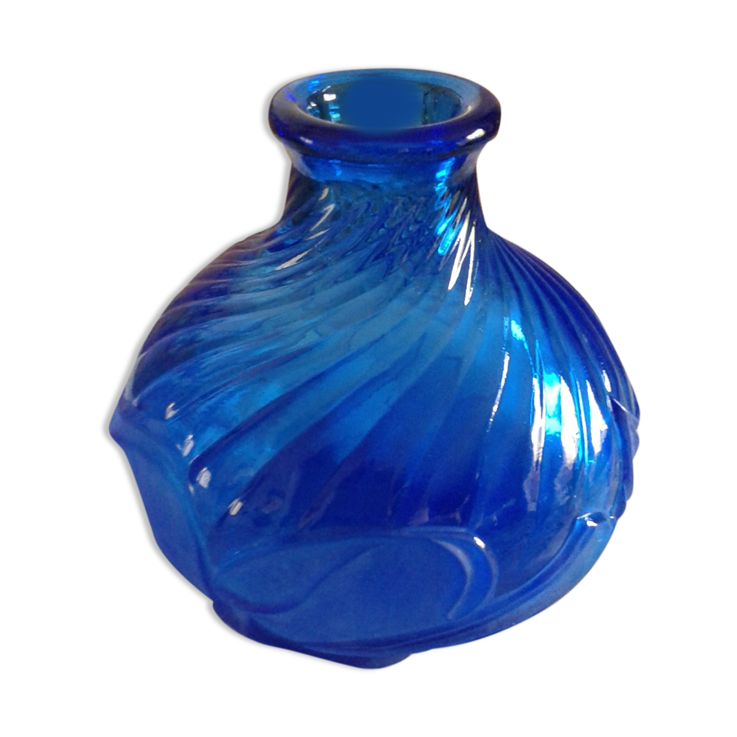 Blue glass vase. Art Deco
