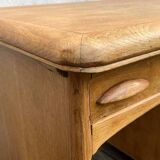 Antique light oak desk from the 1950s with 4 drawers