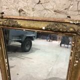 Period Mirror Restoration in gilded stucké wood, France 19th. Century 60x81cm