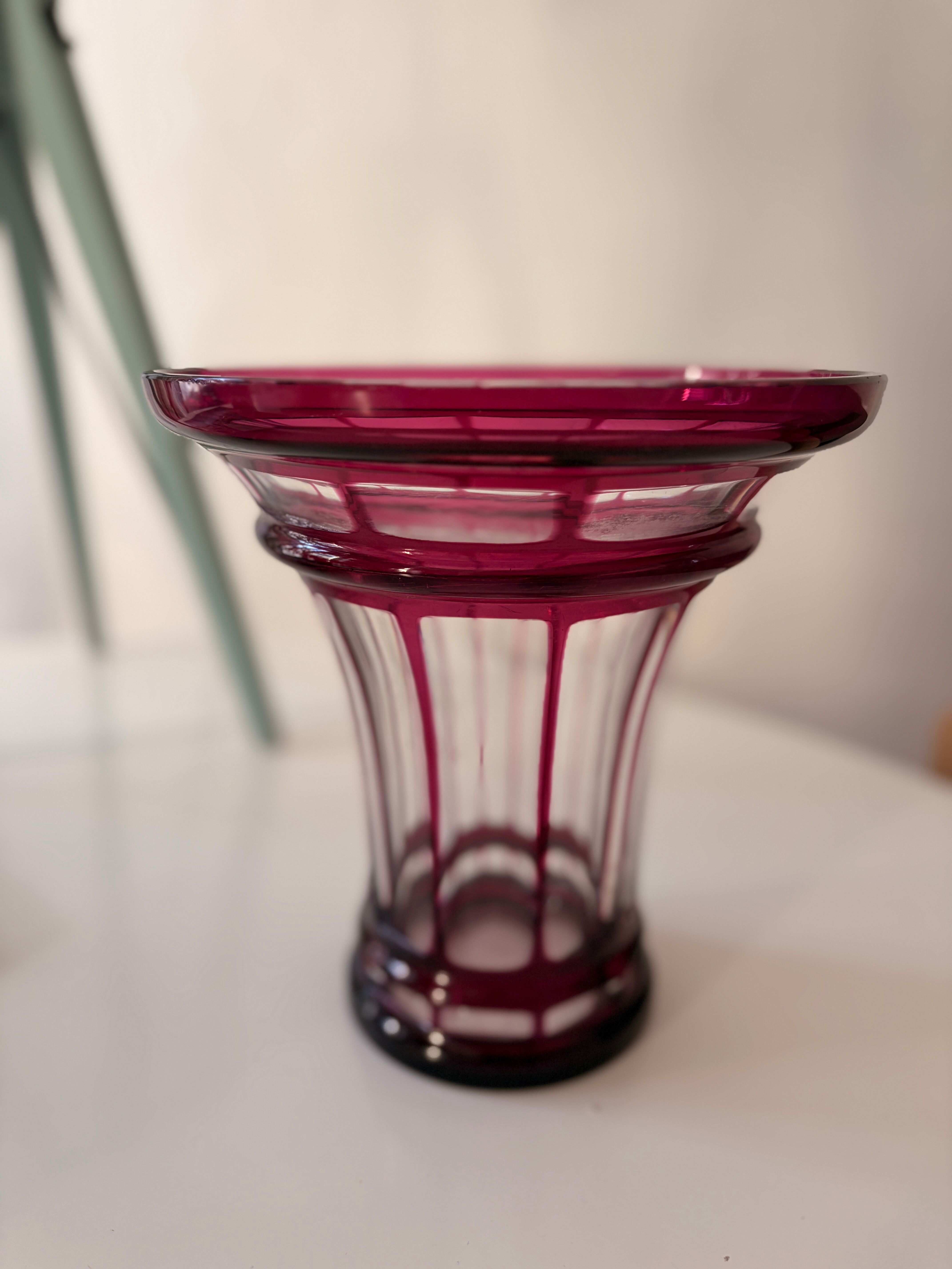 Baccarat vase in dark pink crystal