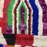 Berber Boujad multicolored wool hallway rug 70x360 cm