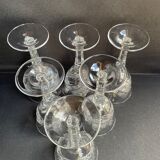 6 glasses with white wine crystal blown and cut xxth