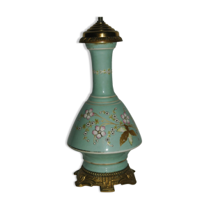 Pied de lampe art-nouveau en faïence