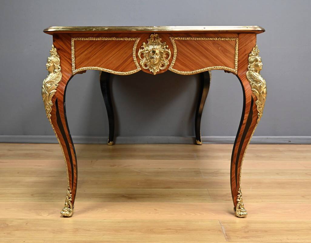 Regency style marquetry desk in precious woods – Late 19th century