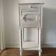 Farrow & Ball white painted high bedside table