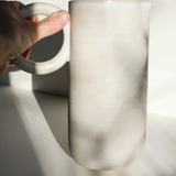 Artisanal ceramic pitcher large handle