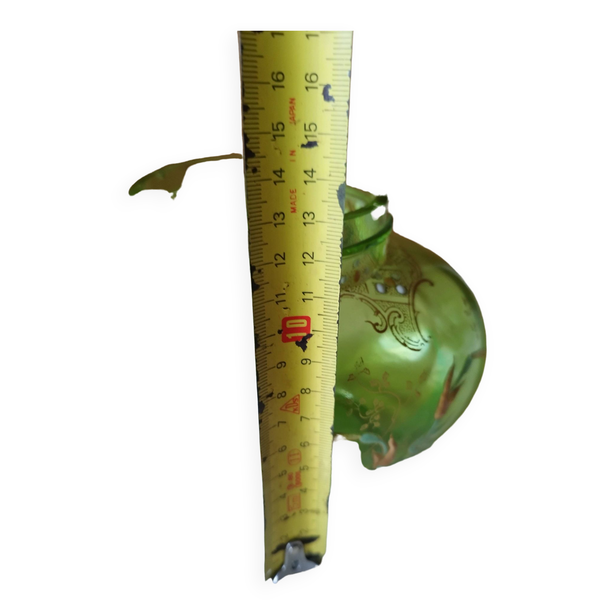 Enameled vase. original form. very fine work.