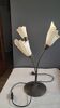 Triple flower lamp in metal and glass