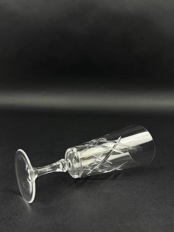 Set of 6 Lorraine crystal champagne flutes, 17 cm