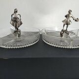Old small glass and tin servants.