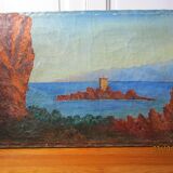Oil on canvas island Corsica