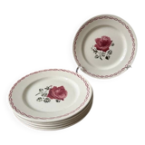 Lot de 6 assiettes à dessert demi-porcelaine fabriquées en France