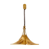 Adjustable vintage design XXL pendant lamp, brass plexiglass, 70s