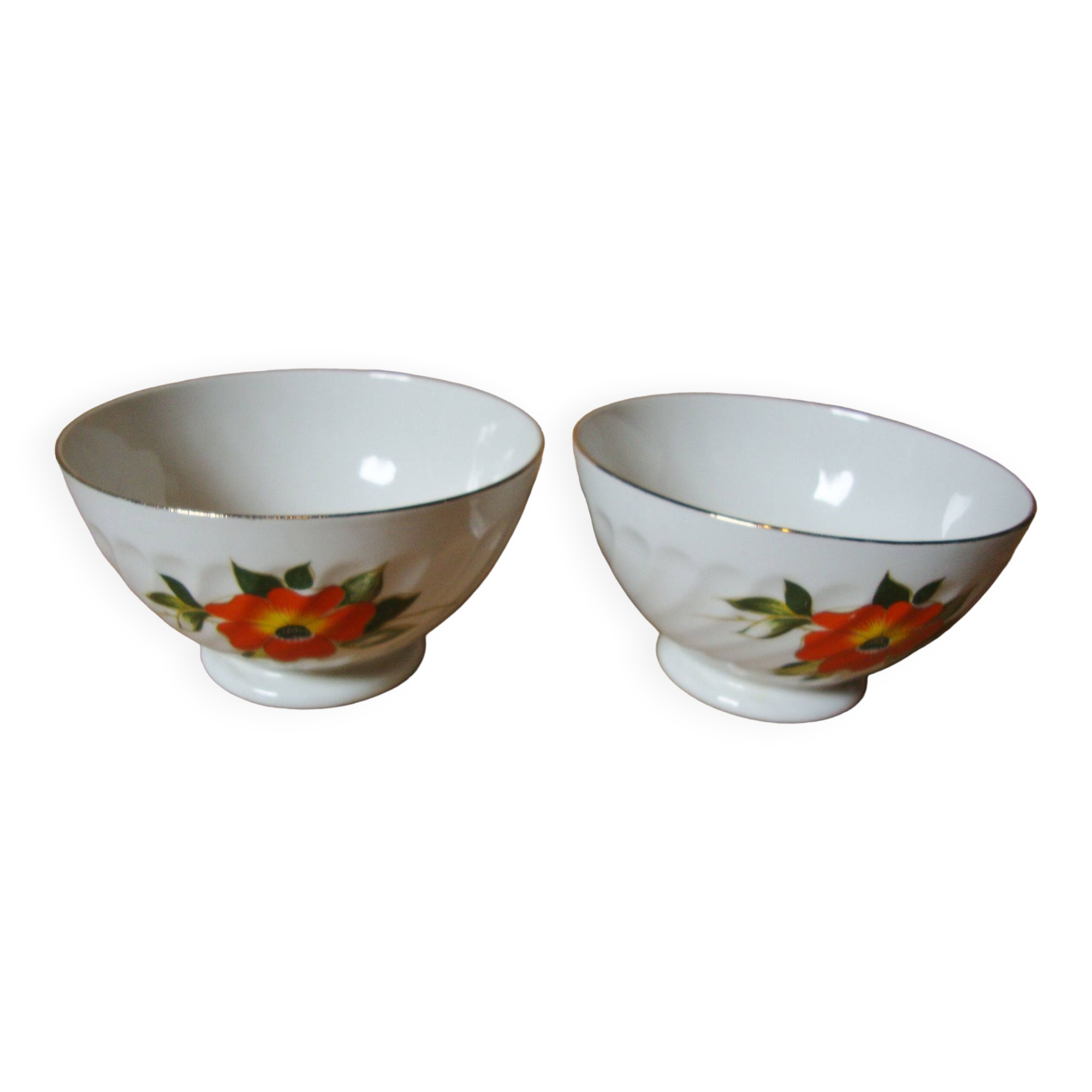 2 old vintage sarreguemines bowls