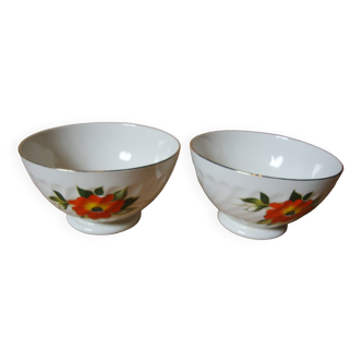 2 old vintage sarreguemines bowls