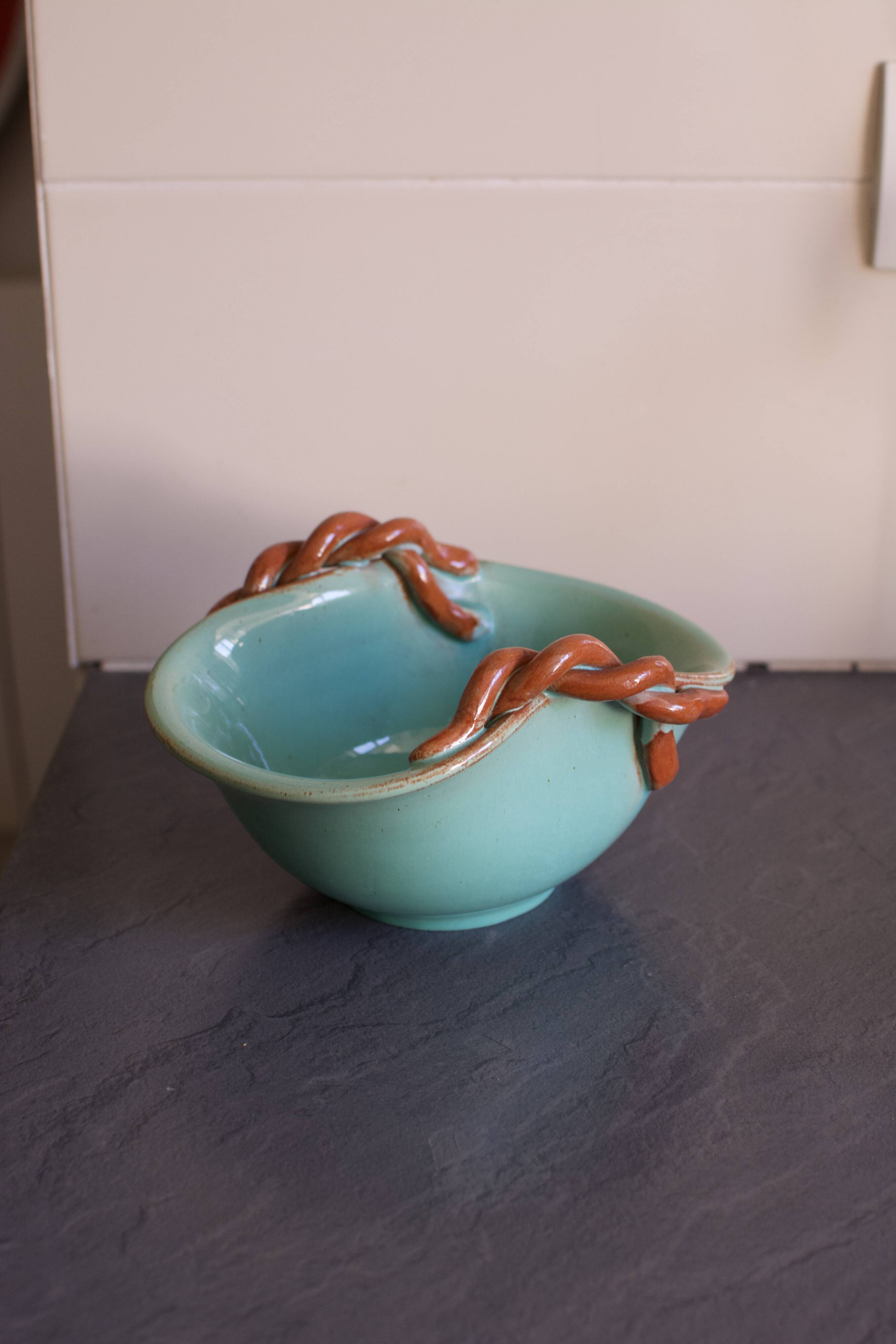 Ceramic cup signed Alexandre, Belgian