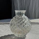 Small glass ball vase with diamond points H15