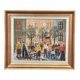 Original Swedish Oil on Canvas – “Market Scene” by Arne Wallsten – Signed