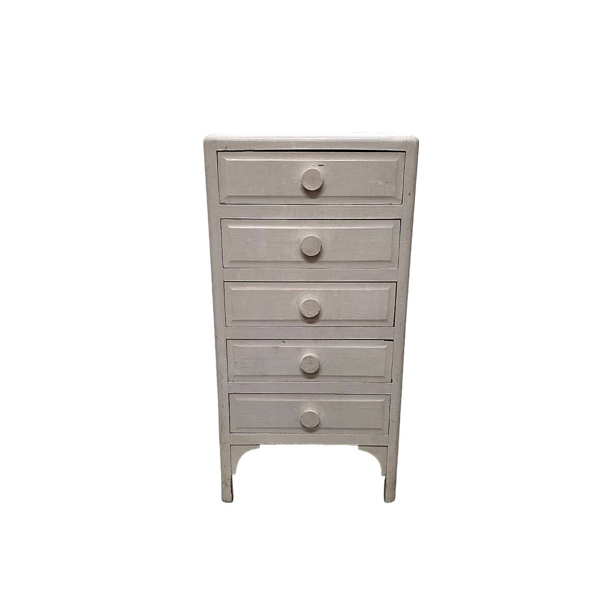 Commode ancienne française blanche/grise, début des années 1900