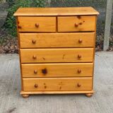 Commode 6 tiroirs en pin massif