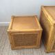 Trio of vintage tables in canning and rattan