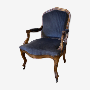 Fauteuil voltaire en noyer Louis Philippe