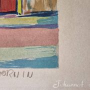 Lithograph, at the little bar, Beaujolais Nouveau, artist's proof, numbered signed, 76 x 55 cm