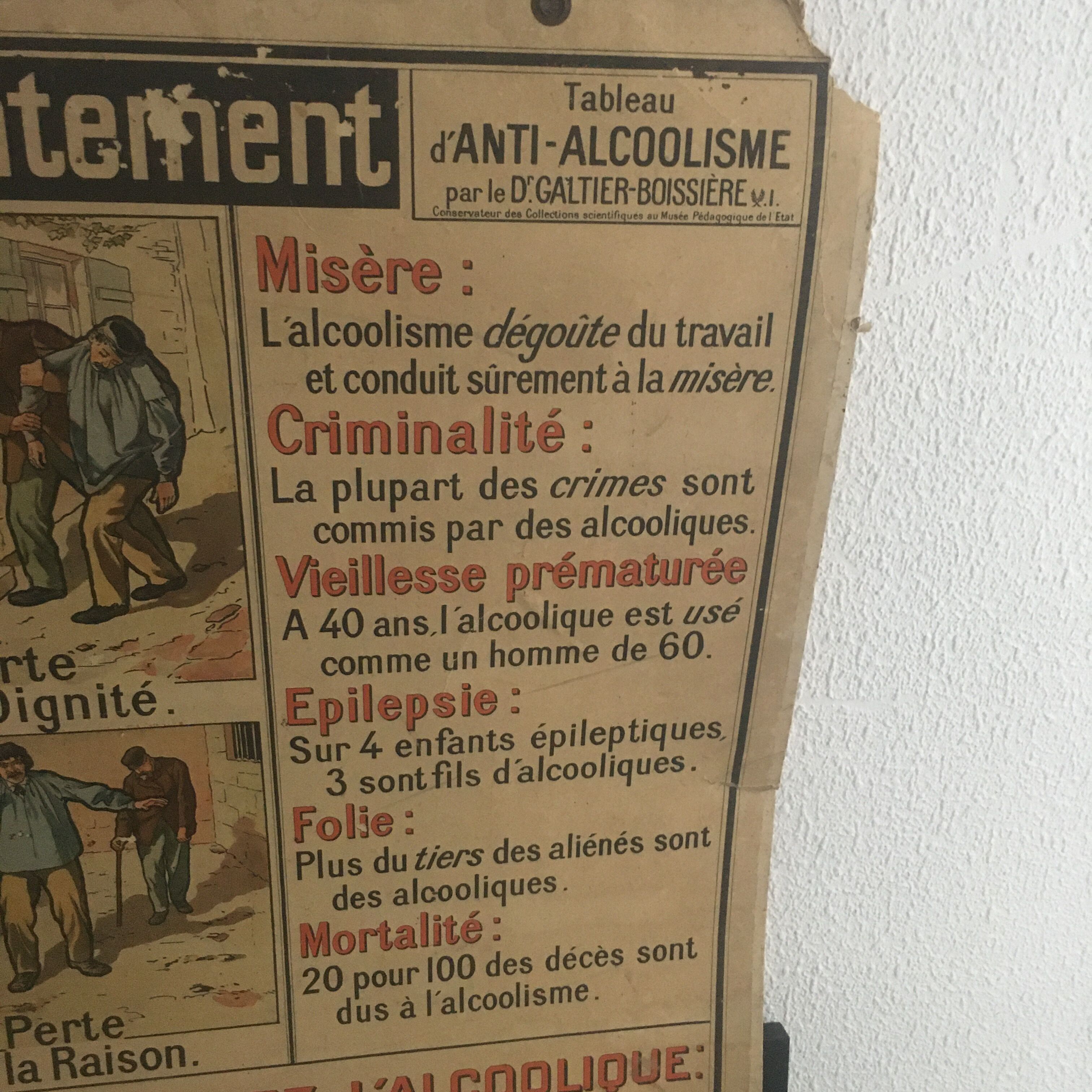 Educational panel "Alcohol is the enemy" 1910