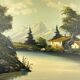 G. Taverna, Grand Landscape, 19th century, Oil on Canvas, Framed