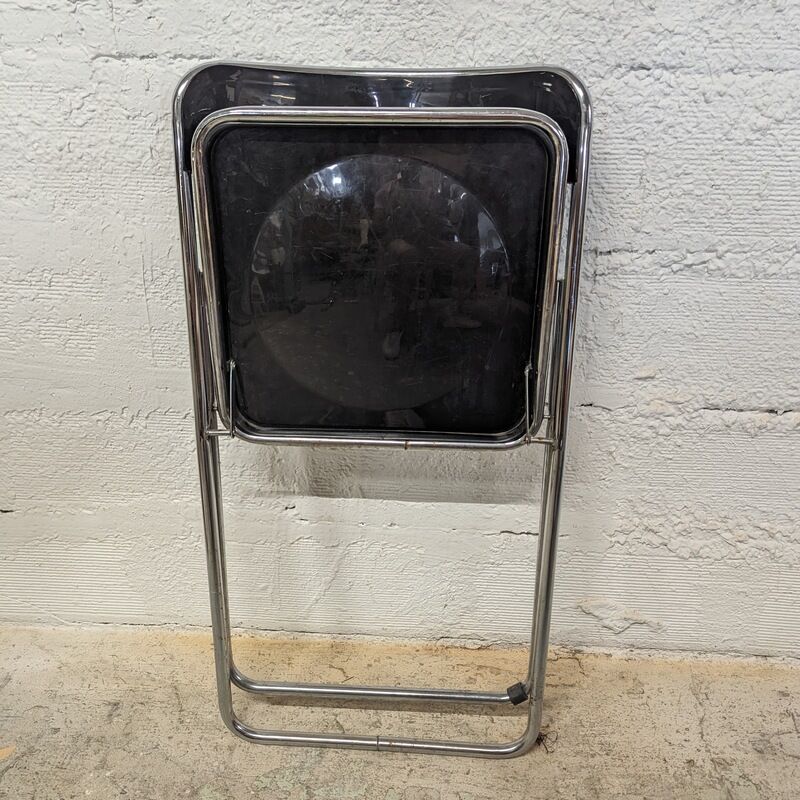 Black and chrome vintage folding chair