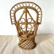 Rattan armchair peacock for doll